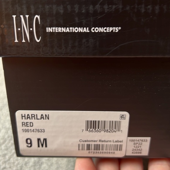 INC International Concepts Mens Court Red Harlan Preppy Casual Sneakers - Picture 11 of 11